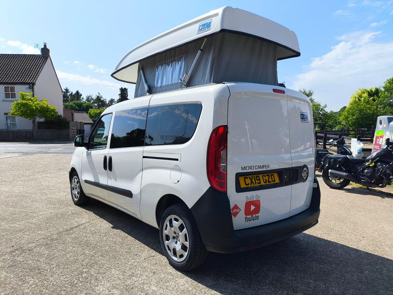 2019 Fiat Doblo Max Fully Converted 2 Berth Micro Campervan with Electric Pop-Up Roof