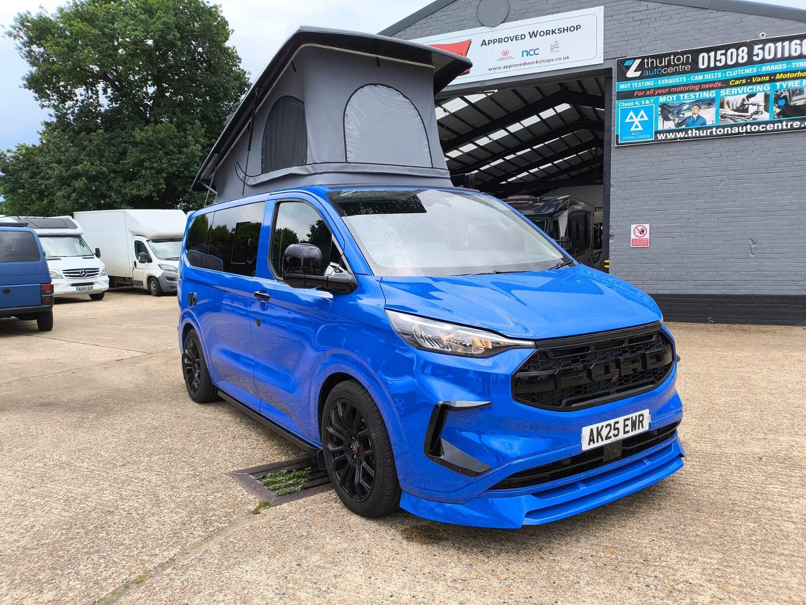 SVO Ultramarine Transit Custom Escape Apex Campervan