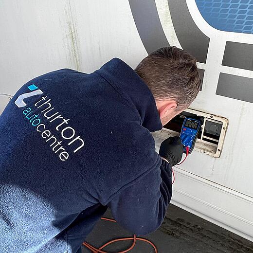 Motorhome habitation check at Thurton Auto Centre